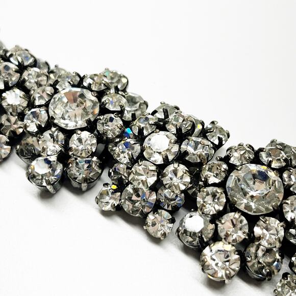 J. Crew Vintage Rare Crystal Cluster Statement Bracelet - Picture 9 of 10